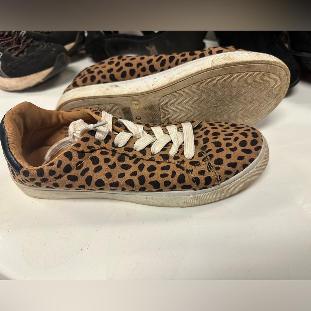 Leopard Print Sneakers with White Laces